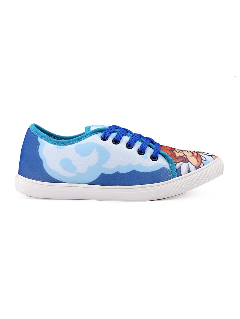 men graphic printed blue lace up sneaker - 20245826 - Standard Image - 3