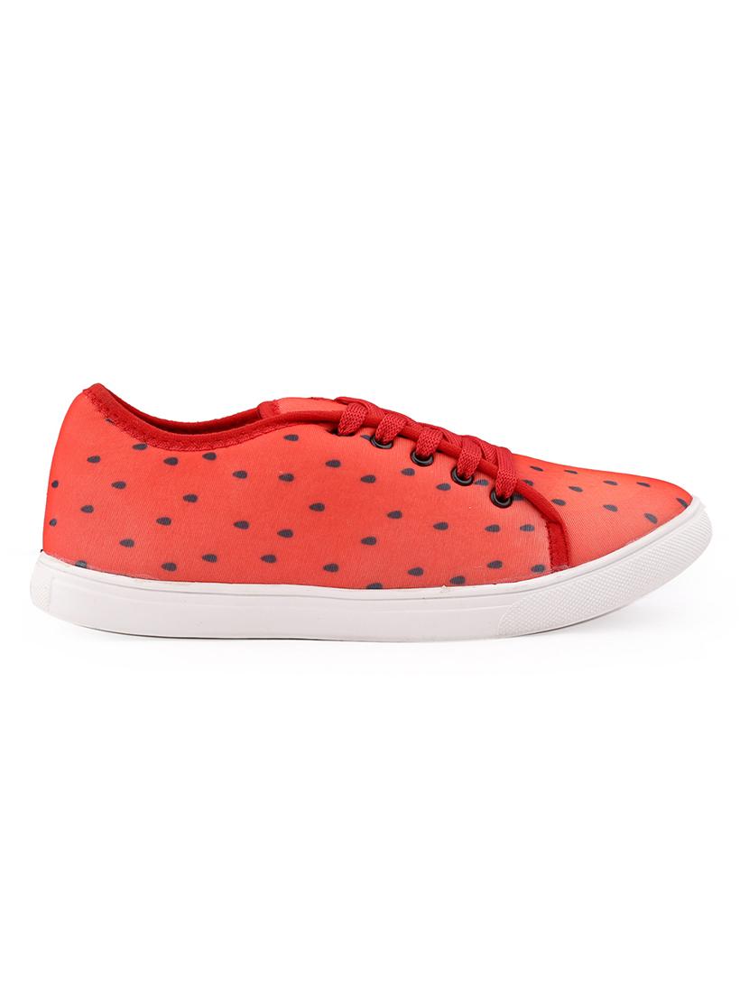 men printed red lace up sneaker - 20245827 - Standard Image - 3