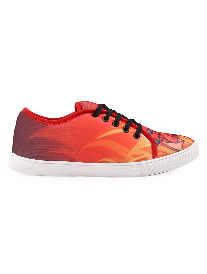 men graphic printed red lace up sneaker - 20245828 - Standard Image - 3