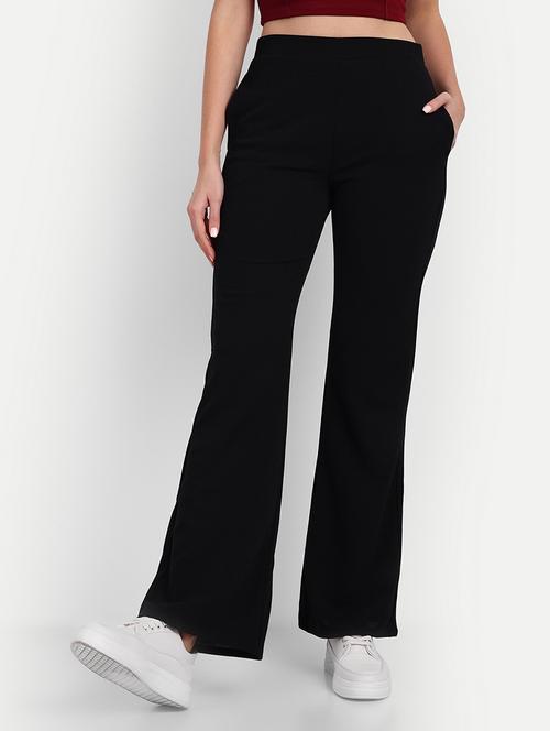 black solids high rise bootcut trousers - 20245865 - Standard Image - 0