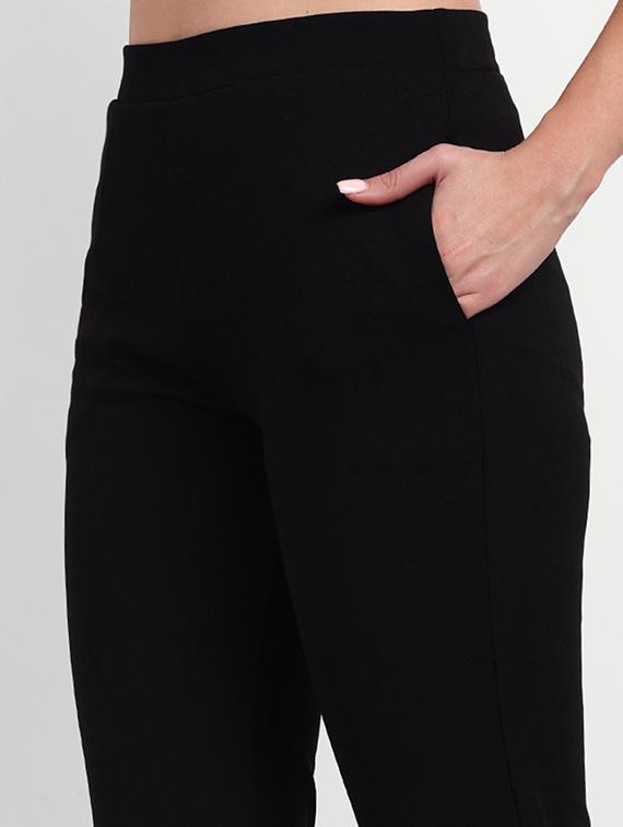 black solids high rise bootcut trousers - 20245865 - Standard Image - 3