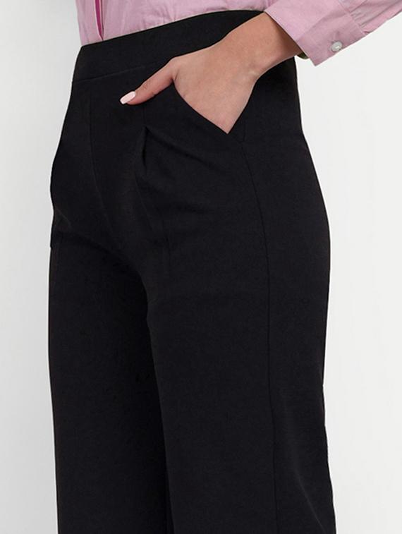 black solids high rise pleated trousers - 20245918 - Standard Image - 3