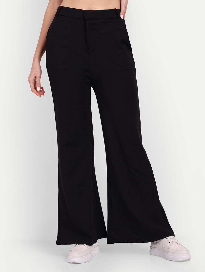 black solids high rise bootcut trousers