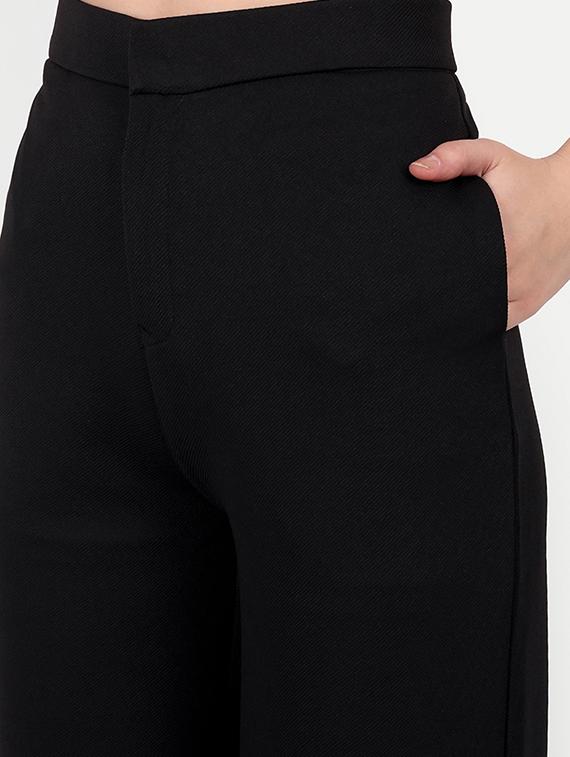 black solids high rise flat front trousers - 20246155 - Standard Image - 3