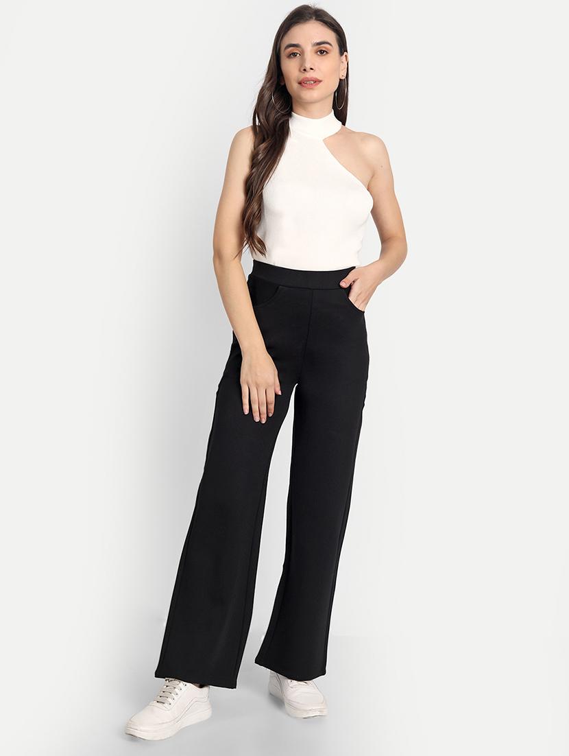 black solids flat front trousers - 20246425 - Standard Image - 3
