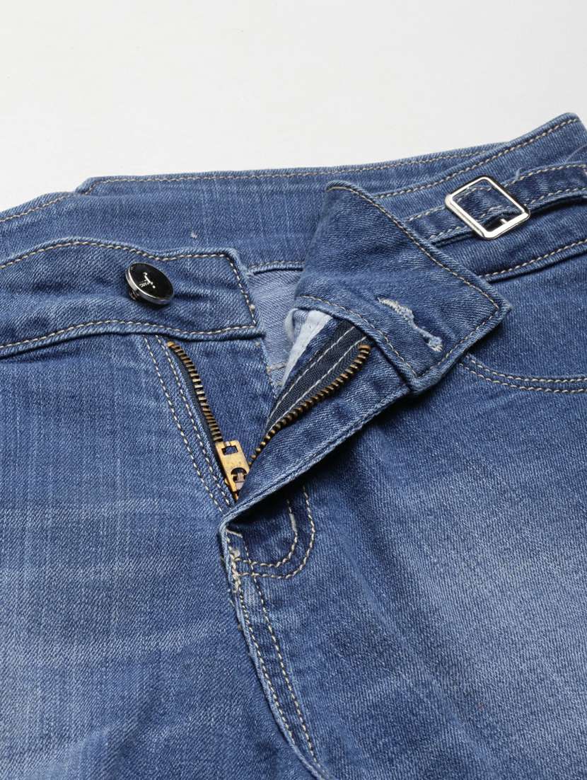 light blue solid mini denim shorts - 20249278 -  Standard Image - 5