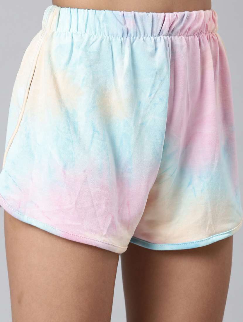 multi colored tie & dye regular fit short - 20249288 -  Standard Image - 5