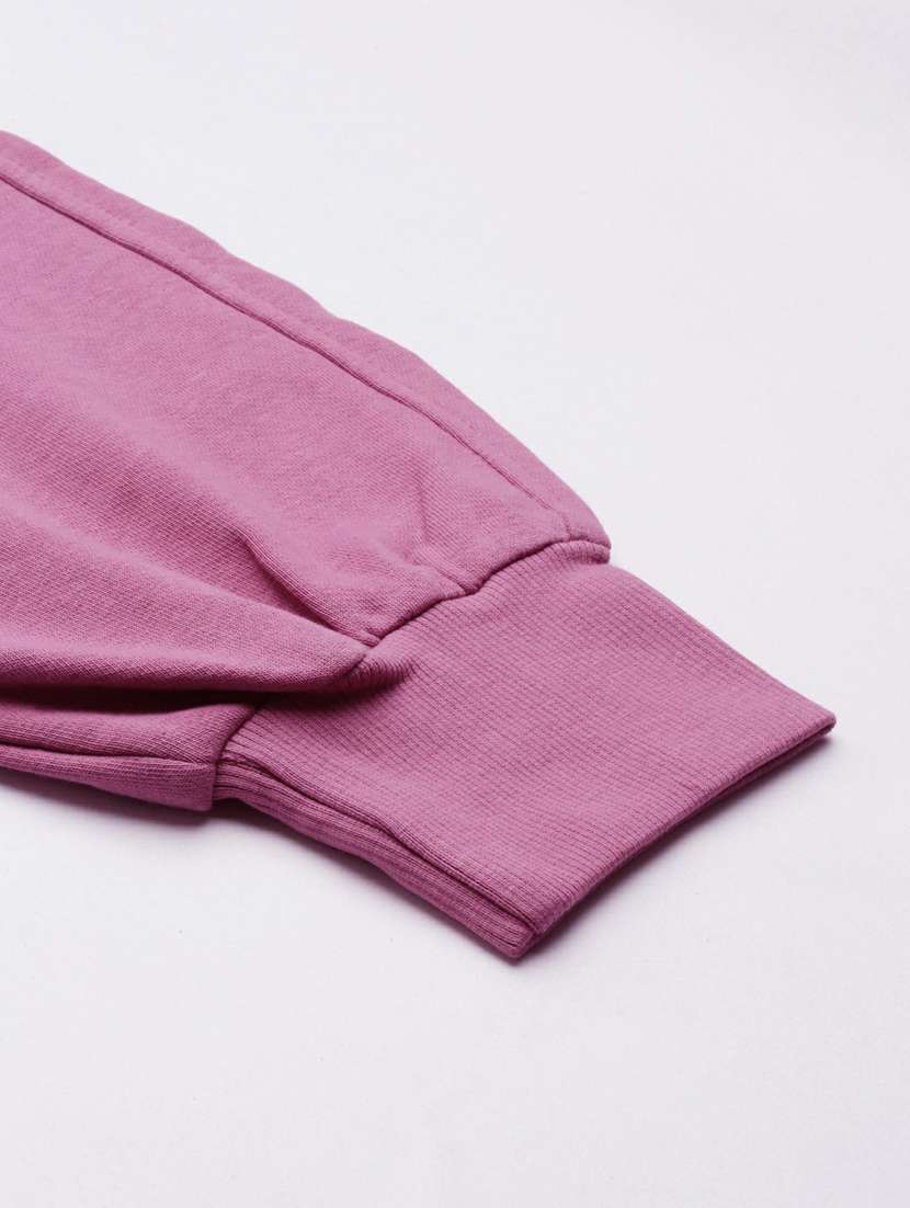 purple solid high rise relaxed fit jogger - 20249392 -  Standard Image - 8