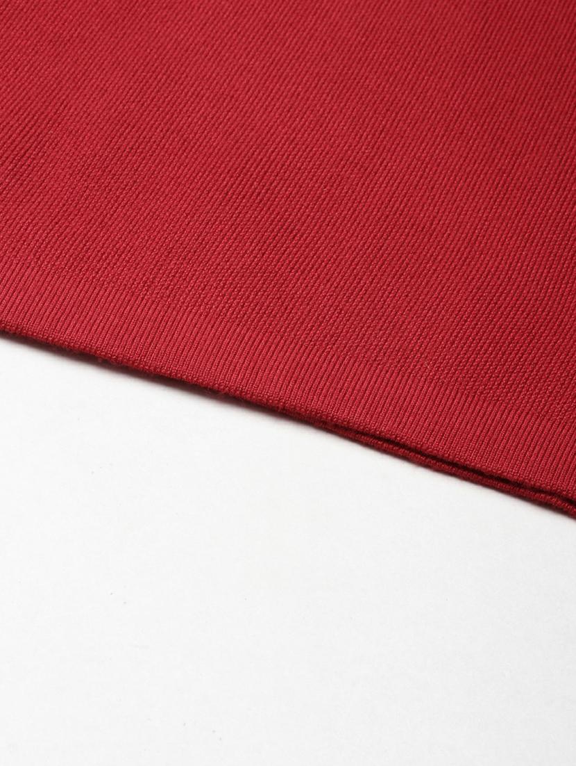 red solid high rise pencil skirt - 20249446 - Standard Image - 5