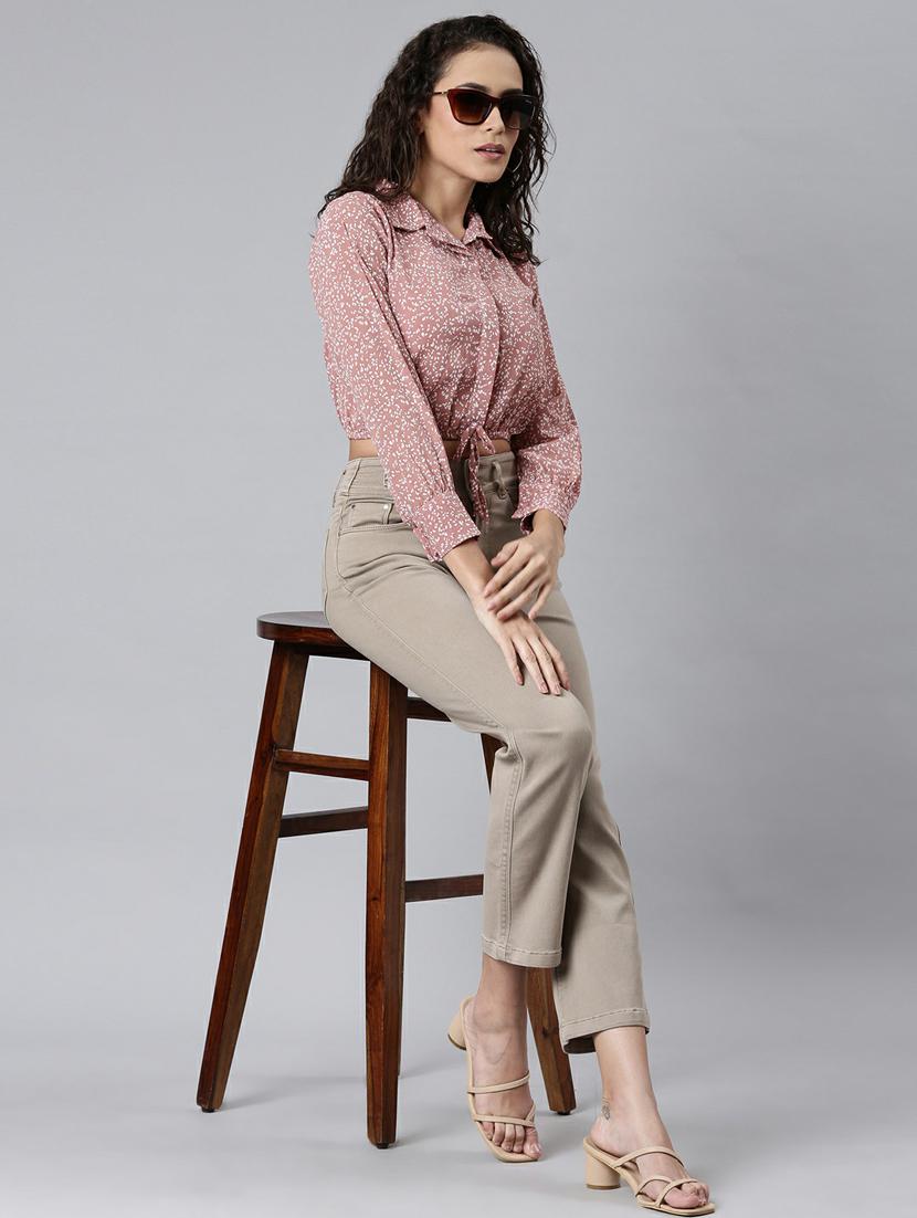 women's blouson collared top - 20249450 - Standard Image - 3