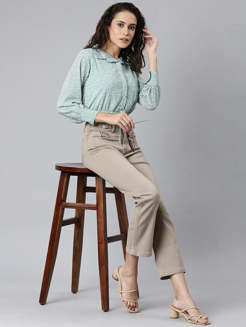 women's blouson collared top - 20249451 - Standard Image - 3