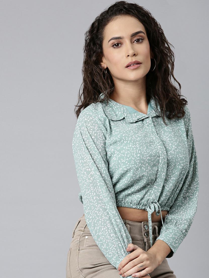 women's blouson collared top - 20249451 - Standard Image - 5