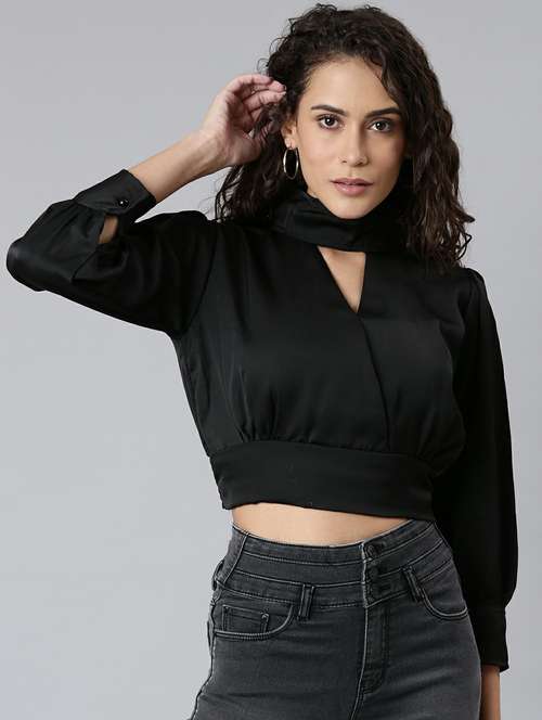 women's blouson key hole neck top - 20249456 -  Standard Image - 0