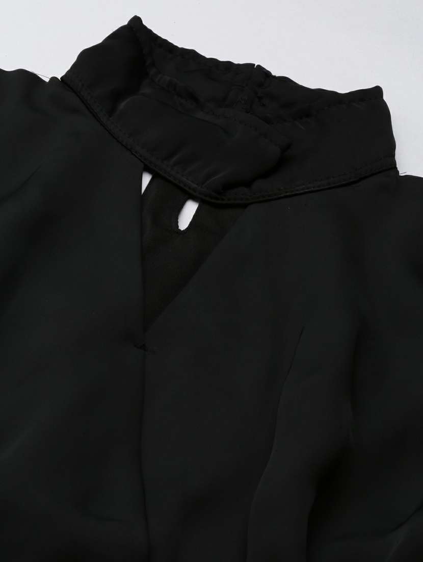 women's blouson key hole neck top - 20249456 - Standard Image - 5