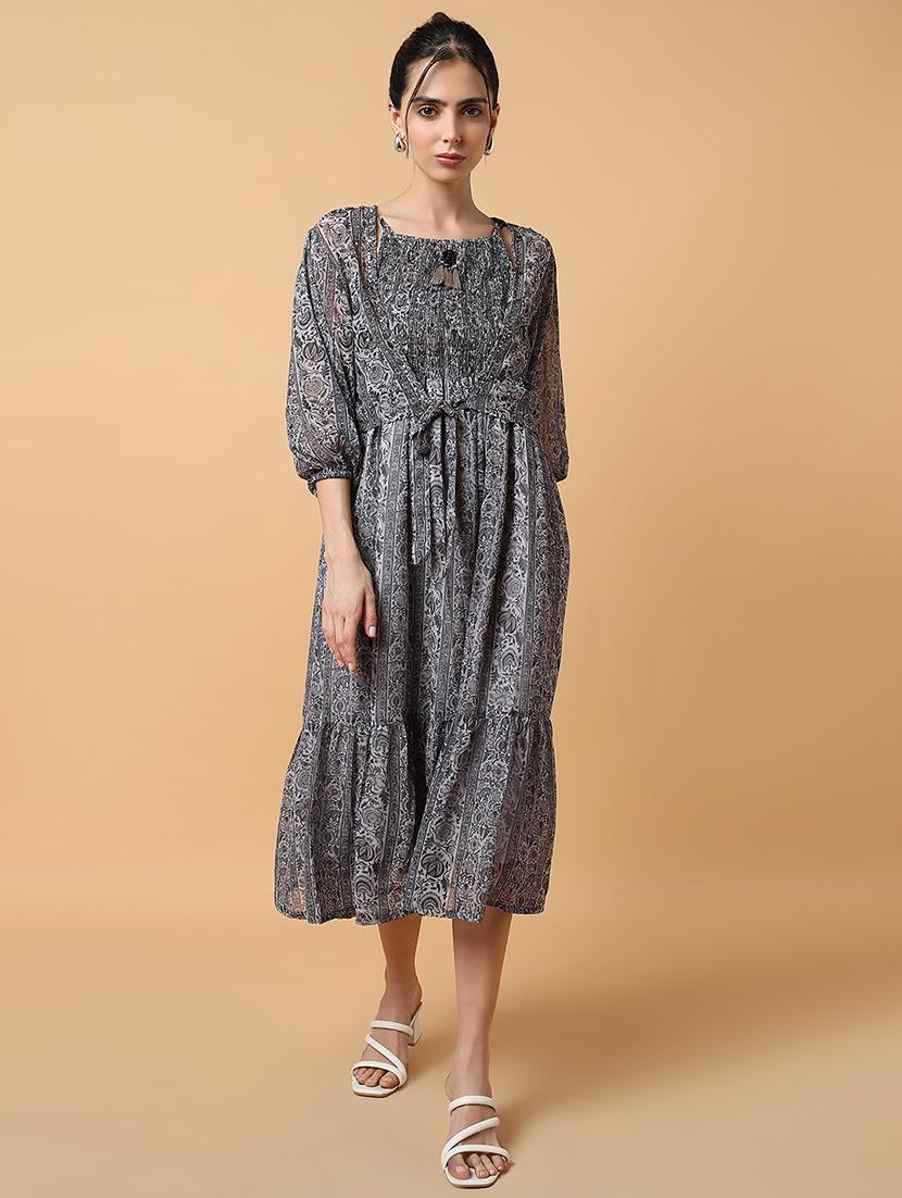 women's tiered dress floral dress - 20249545 - Standard Image - 3