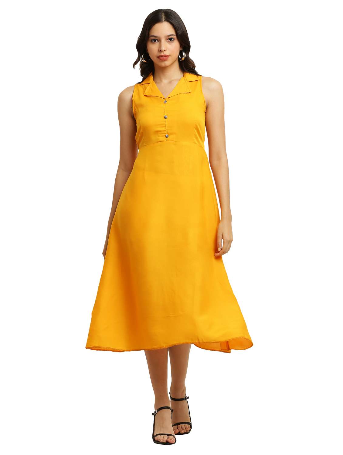 women's fit & flare solid dress