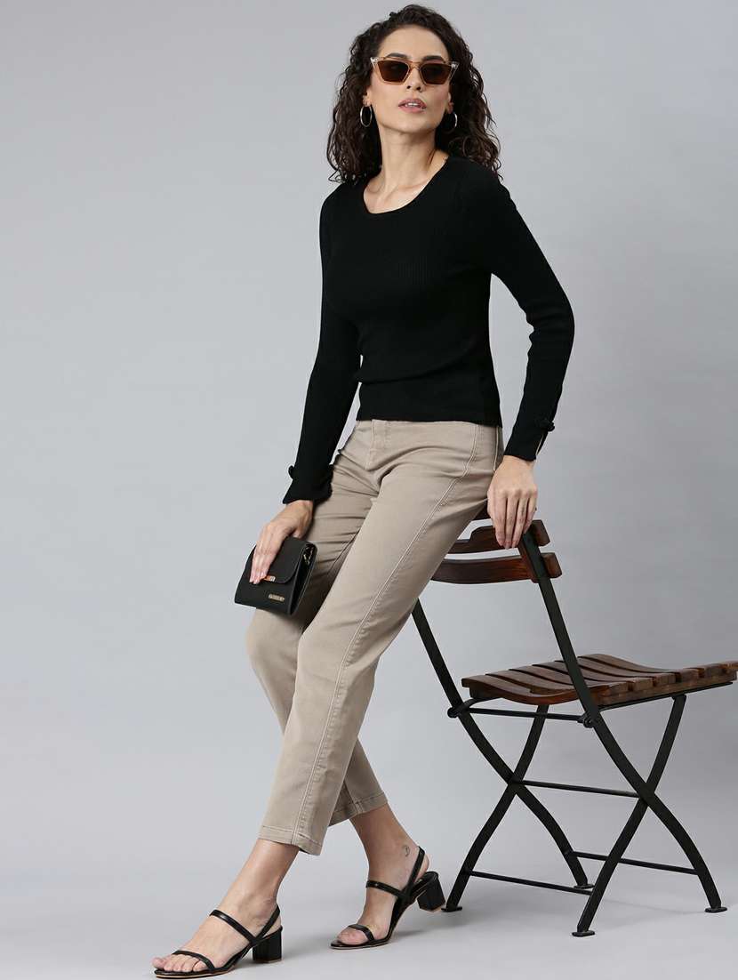 women's plain straight fit jeans - 20249572 -  Standard Image - 3