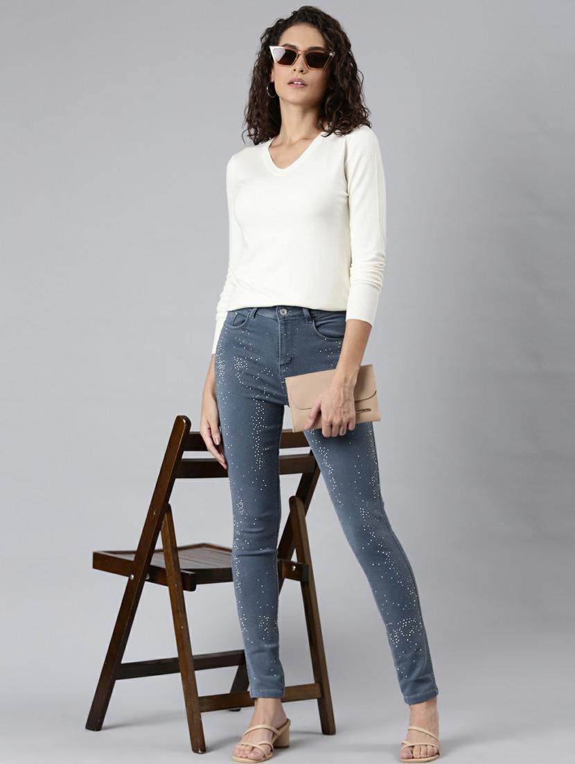 women's printed slim fit jeans - 20249588 - Standard Image - 3