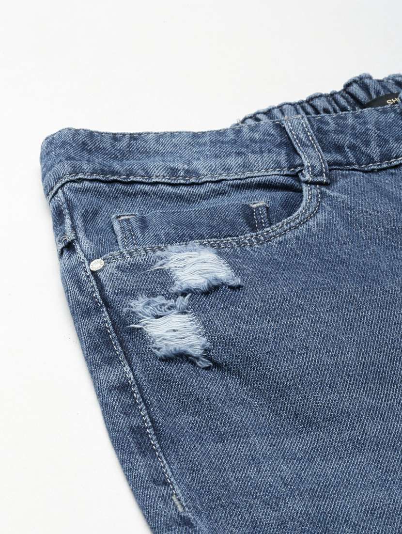 women's distress straight fit jeans - 20249611 -  Standard Image - 5
