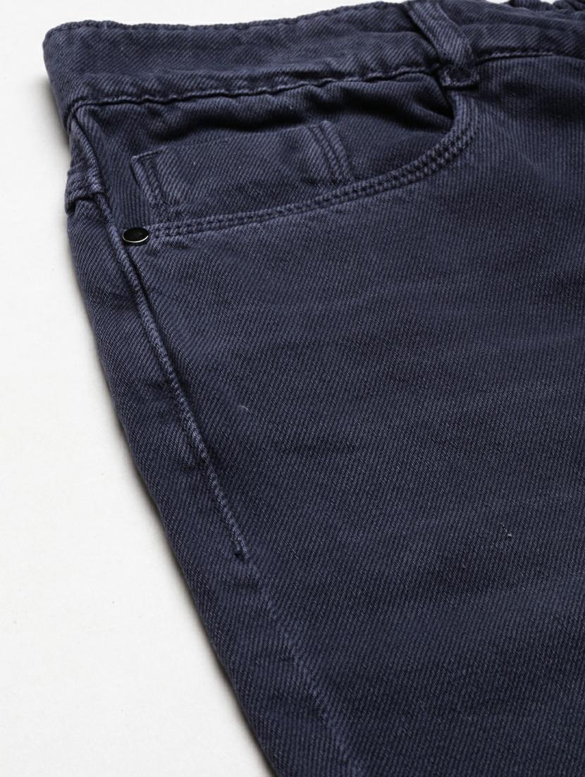 showoff women's high-rise stretchable regular navy blue wide leg jeans - 20249631 - Standard Image - 5