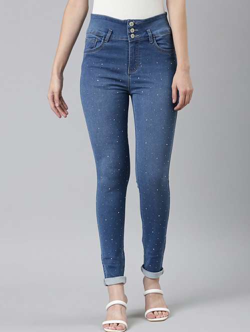 women's embellished  slim fit jeans