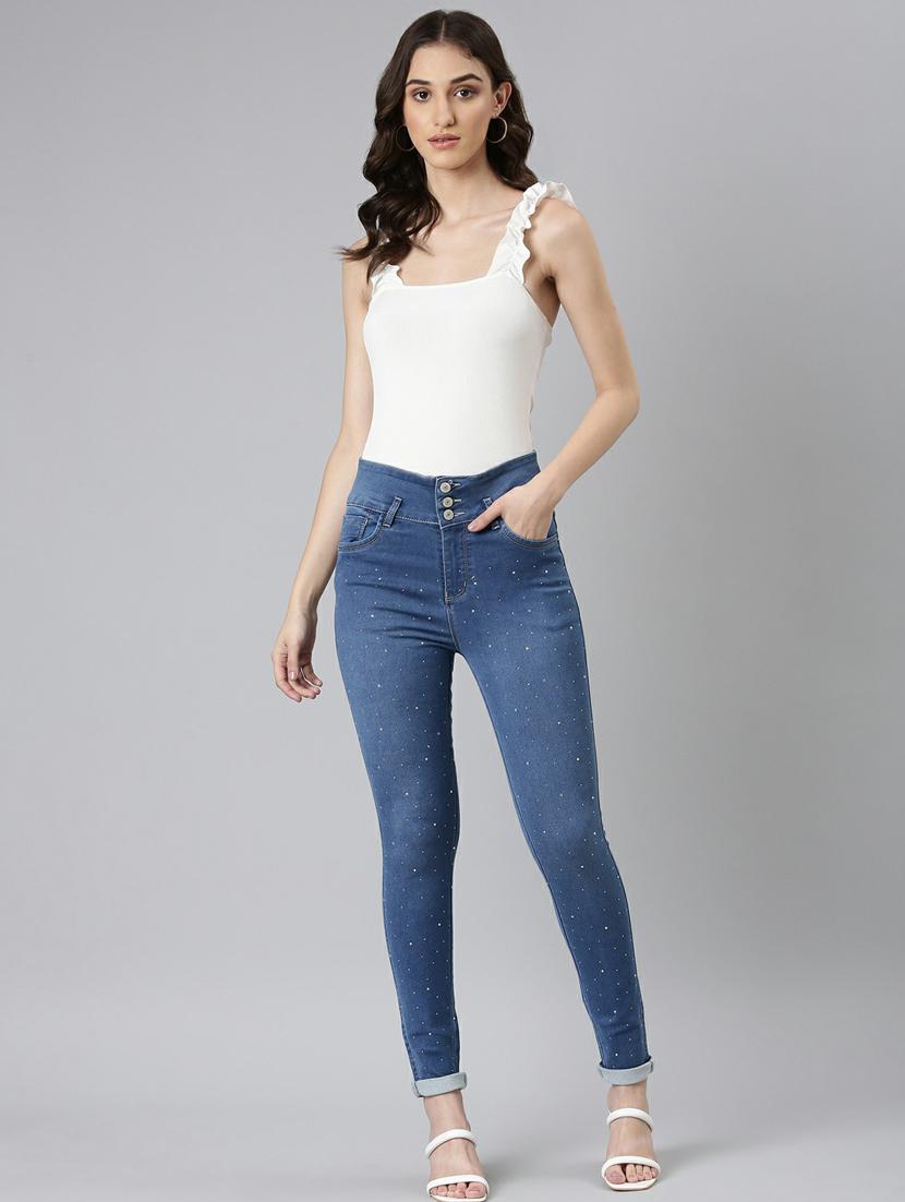 women's embellished slim fit jeans - 20249632 - Standard Image - 3