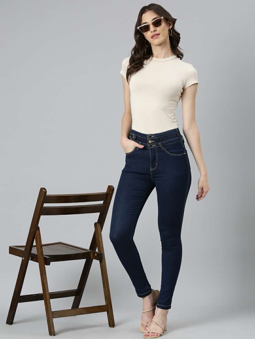 women's plain skinny fit jeans - 20249640 -  Standard Image - 3