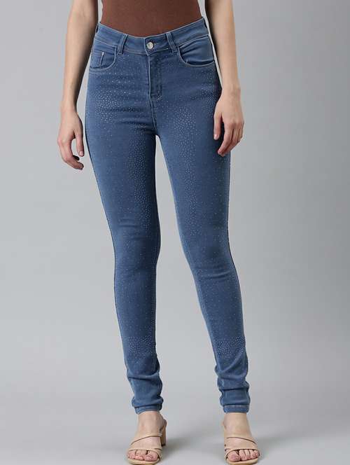 women's embellished slim fit jeans - 20249642 - Standard Image - 0