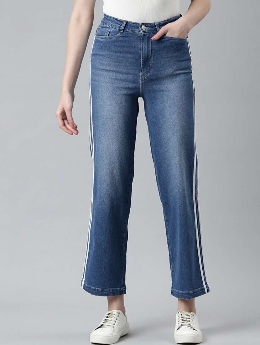 women's plain straight fit jeans