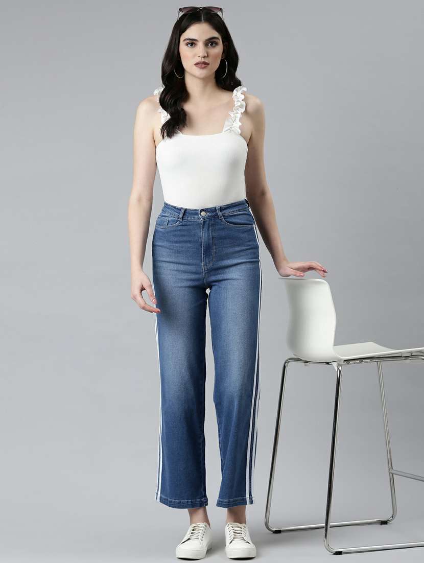 women's plain straight fit jeans - 20249650 -  Standard Image - 3