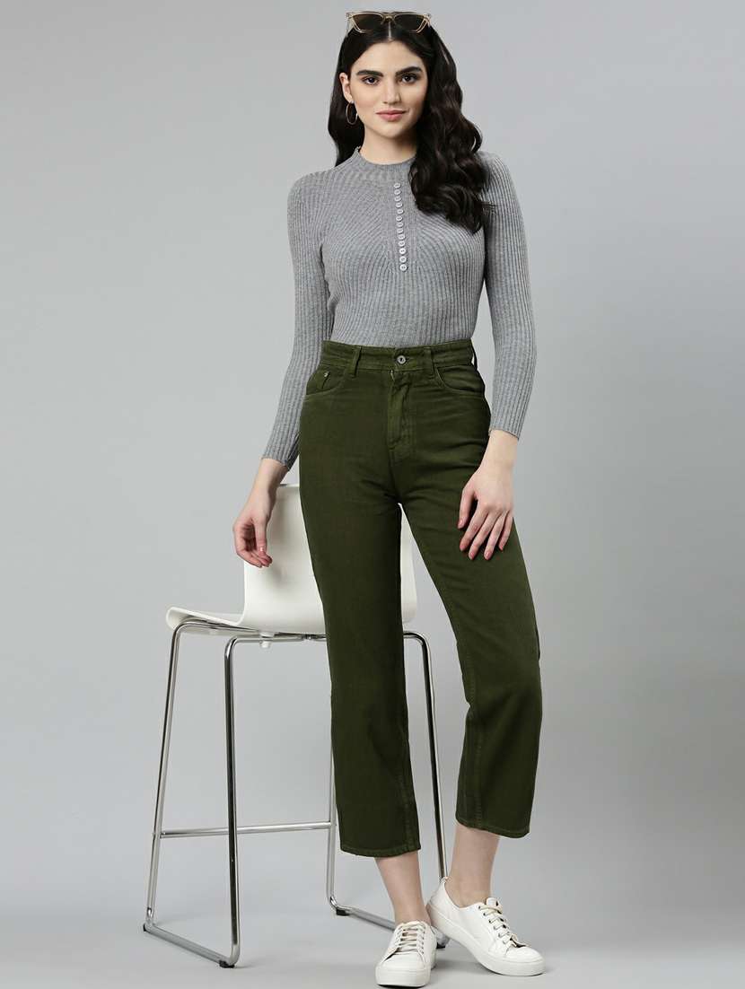 women's plain straight fit jeans - 20249668 - Standard Image - 3