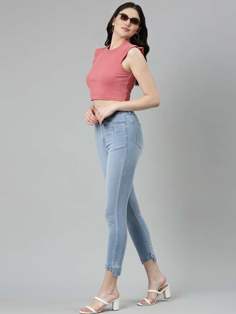 women's plain slim fit jeans - 20249672 -  Standard Image - 3