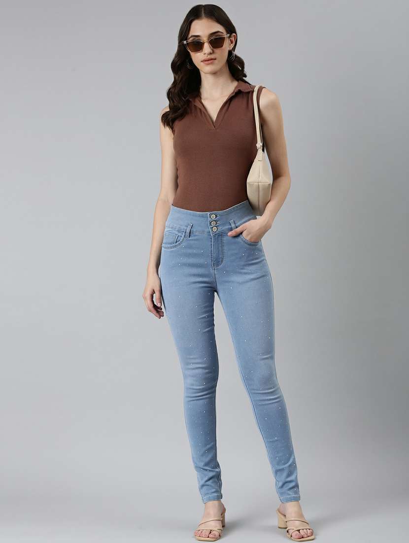 women's embellished slim fit jeans - 20249683 - Standard Image - 3
