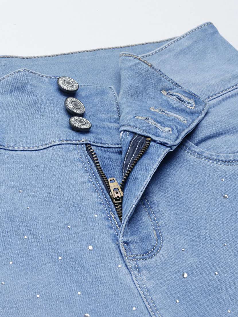 women's embellished slim fit jeans - 20249683 - Standard Image - 5