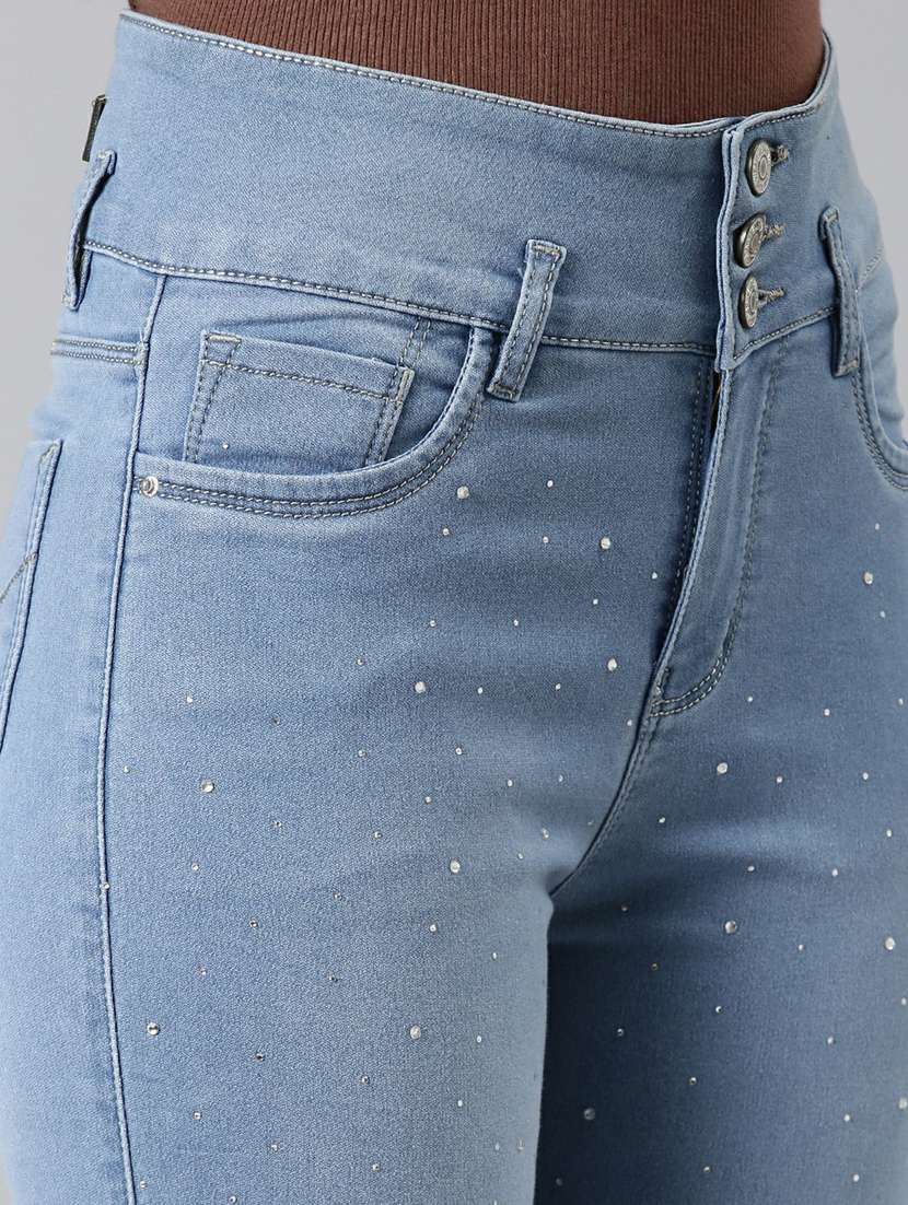 women's embellished slim fit jeans - 20249683 - Standard Image - 8