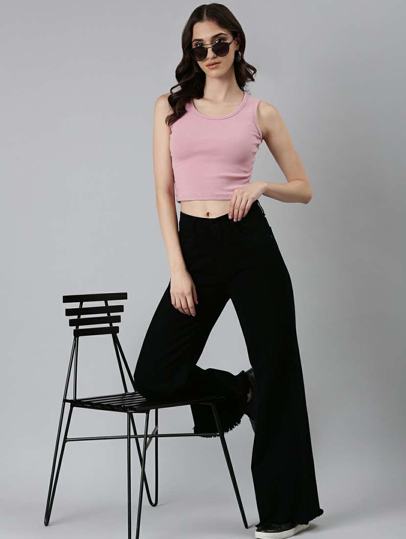 women's plain wide leg jeans - 20249688 -  Standard Image - 3