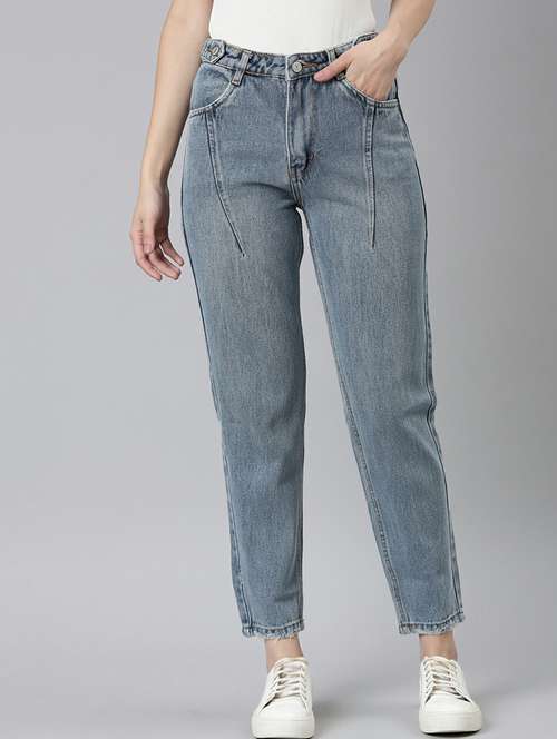 women's plain mom fit jeans - 20249698 -  Standard Image - 0