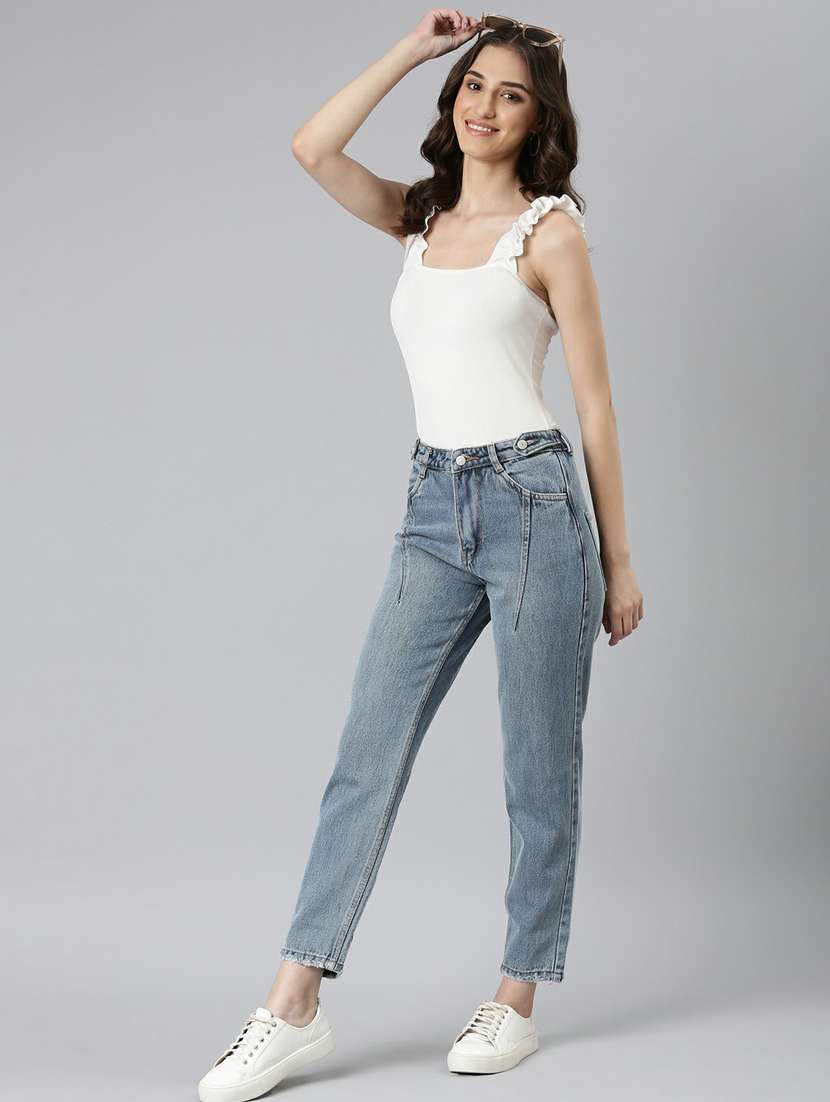 women's plain mom fit jeans - 20249698 - Standard Image - 3