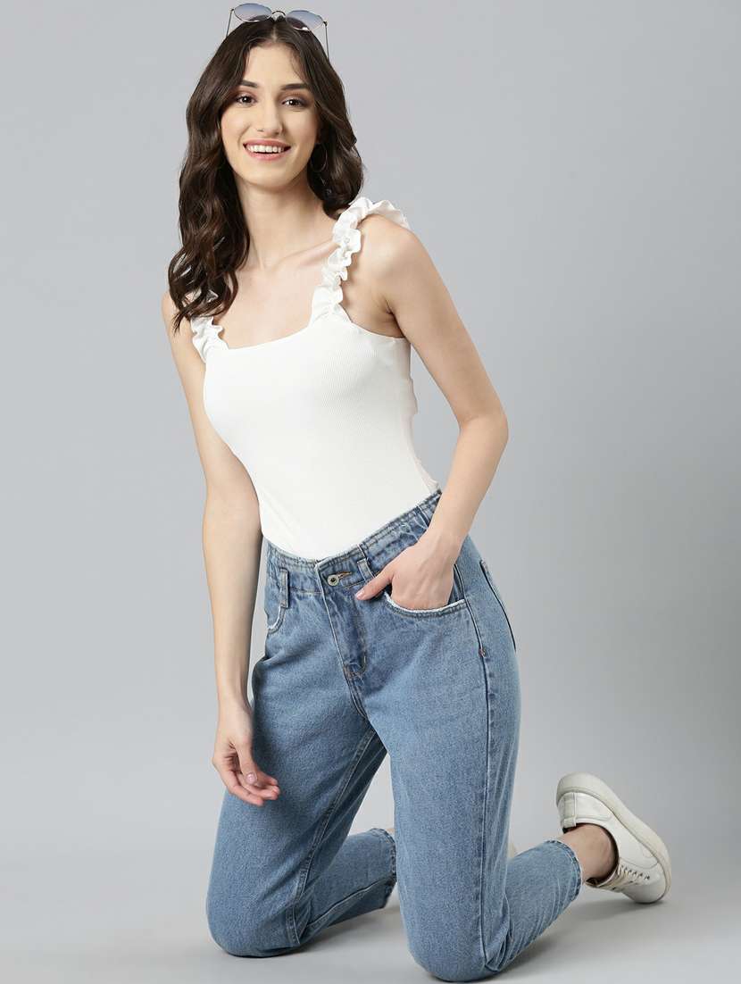 women's plain mom fit jeans - 20249706 -  Standard Image - 3