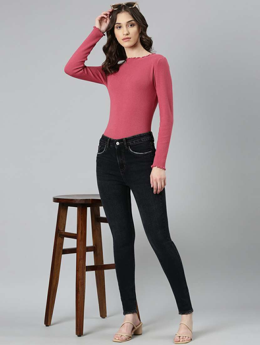 women's plain skinny fit jeans - 20249707 -  Standard Image - 3