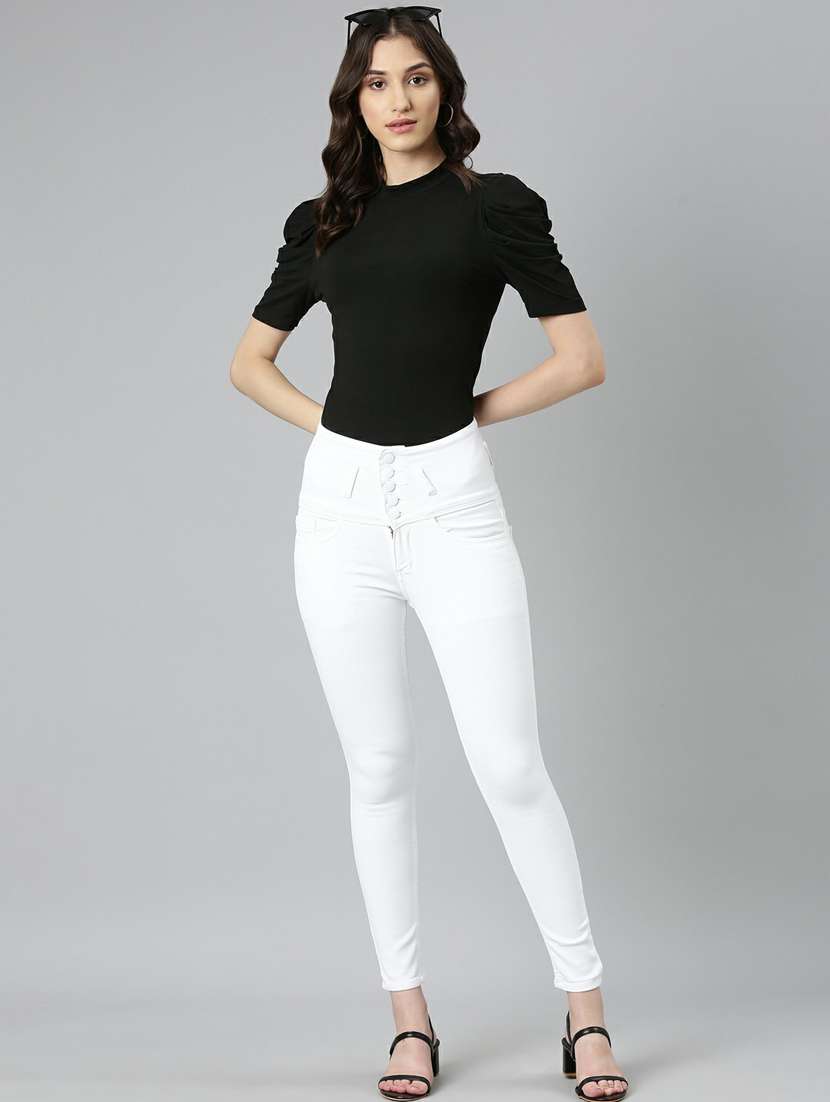 women's plain slim fit jeans - 20249708 -  Standard Image - 3