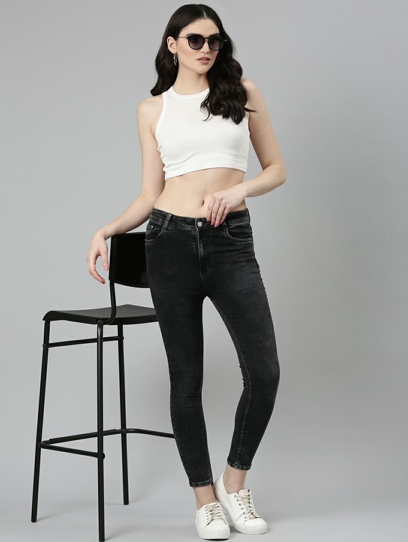 women's plain skinny fit jeans - 20249716 - Standard Image - 3