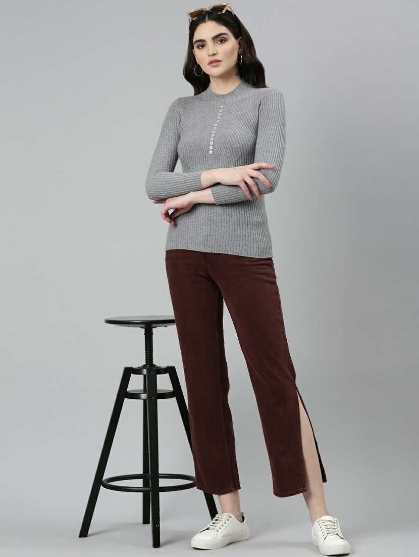 women's plain straight fit jeans - 20249739 -  Standard Image - 3