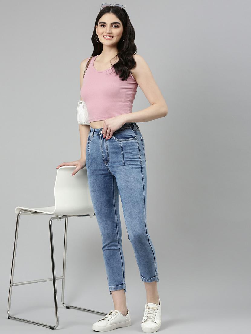 women's plain slim fit jeans - 20249755 - Standard Image - 3