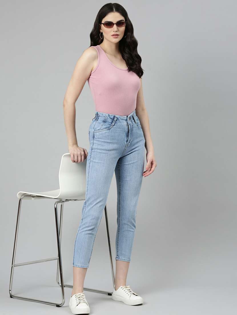 women's plain slim fit jeans - 20249778 -  Standard Image - 3