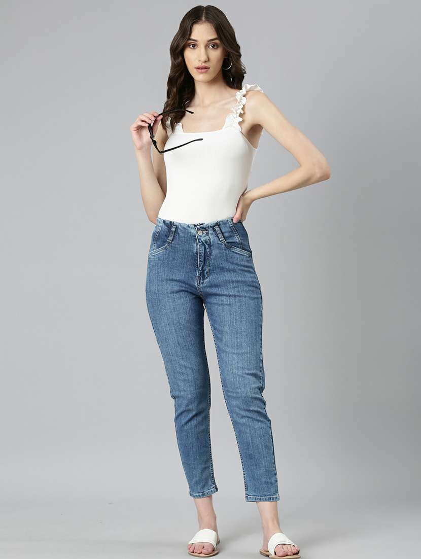 women's plain slim fit jeans - 20249780 -  Standard Image - 3