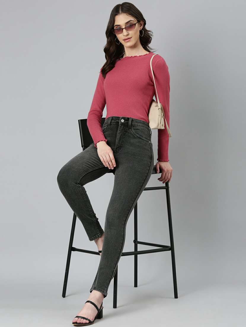 women's plain slim fit jeans - 20249784 -  Standard Image - 3