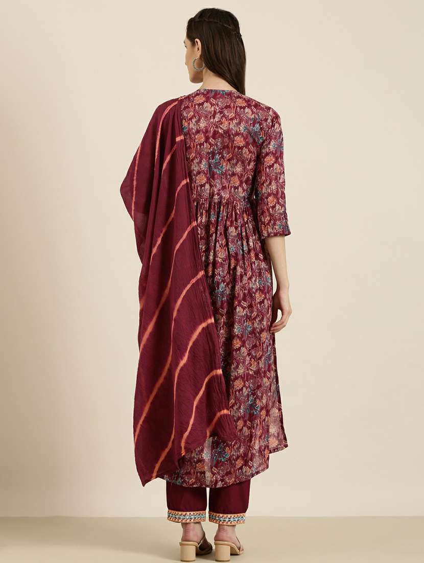 women floral kurta pant set with dupatta - 20251227 -  Standard Image - 3