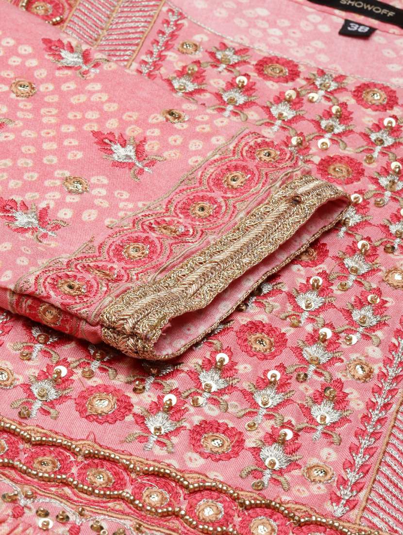 women abstract round neck kurta pant set with dupatta - 20251292 -  Standard Image - 8