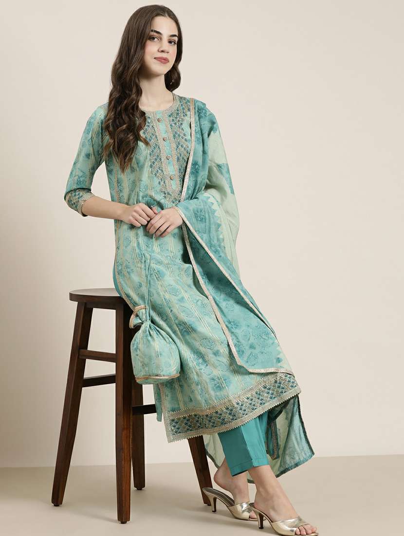 women's green kurta pant set with dupatta - 20251294 -  Standard Image - 3
